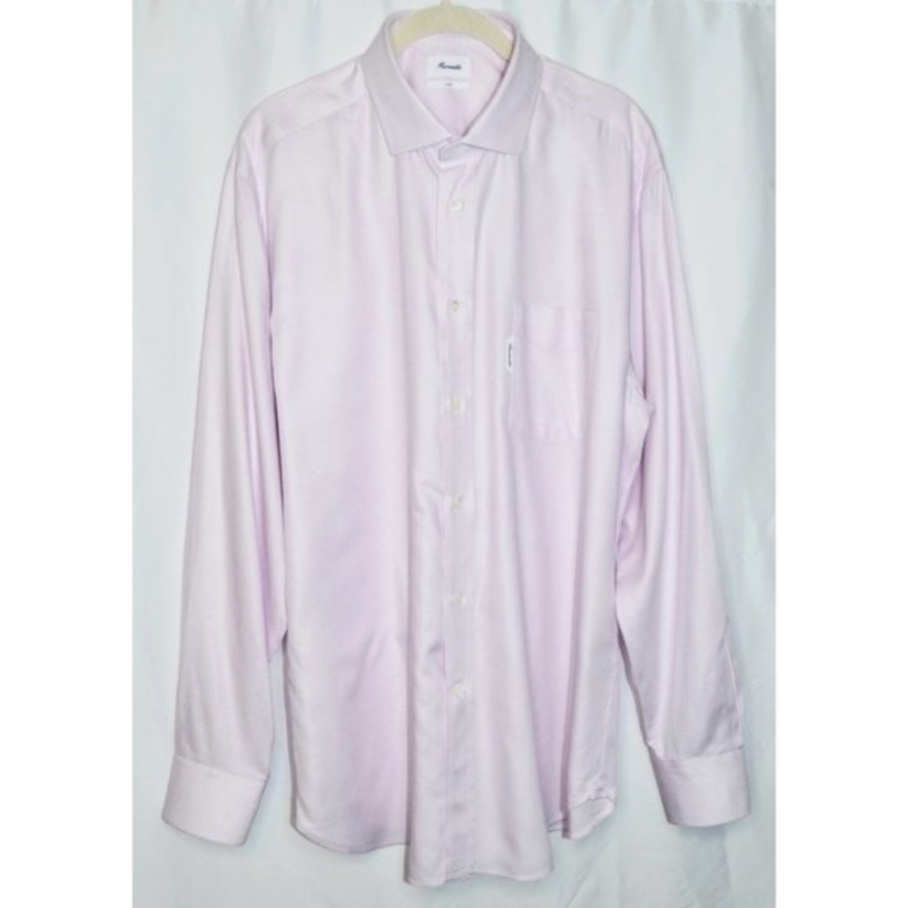 Faconnable Club Fisam Lavender Geo Print Button Up Shirt Size 43/17